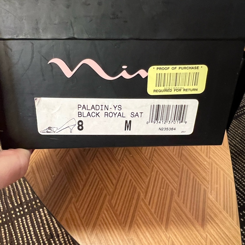 Nina Black Royal Satin Formal Pumps - Picture 9 of 9